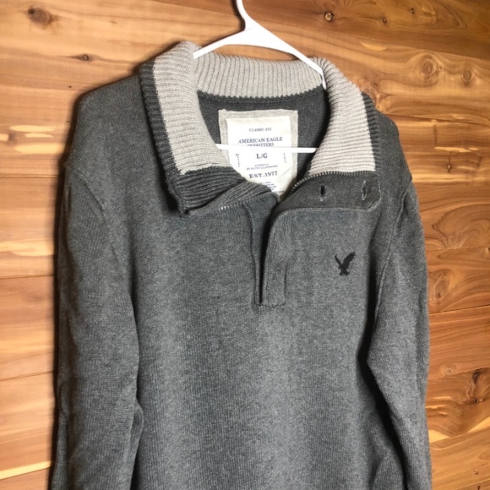 American Eagle Grey Sweatshirt Mens Large - Picture 2 of 6